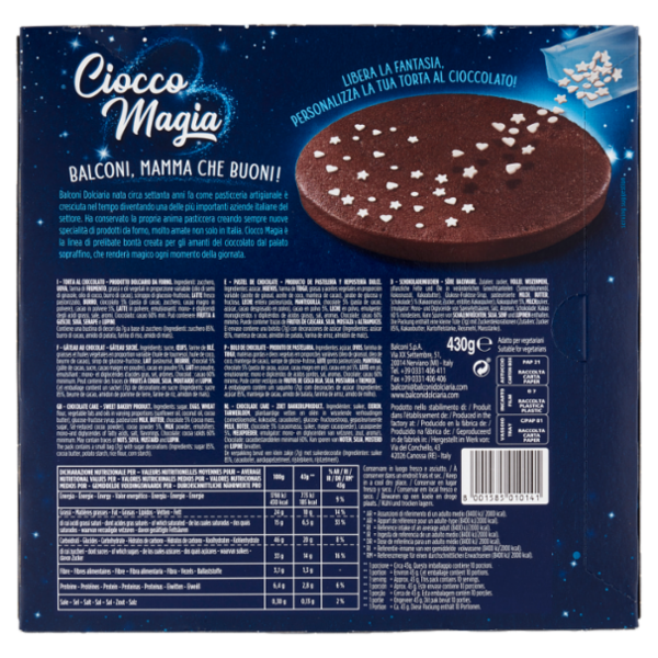 Balconi Ciocco Magia Torta al Cioccolato 430 g