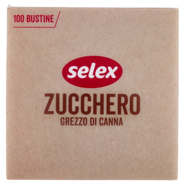 Selex Zucchero di Canna Grezzo 100 Bustine da 4 g