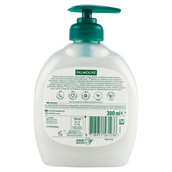 Palmolive sapone liquido mani Naturals Latte e Mandorla 300 ml