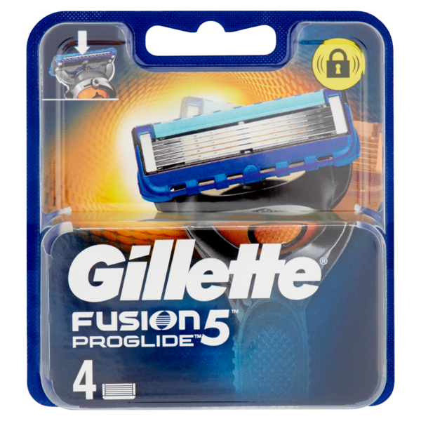 Gillette Lamette di Ricambio per Rasoio da Uomo Fusion5 ProGlide, 4 Ricariche