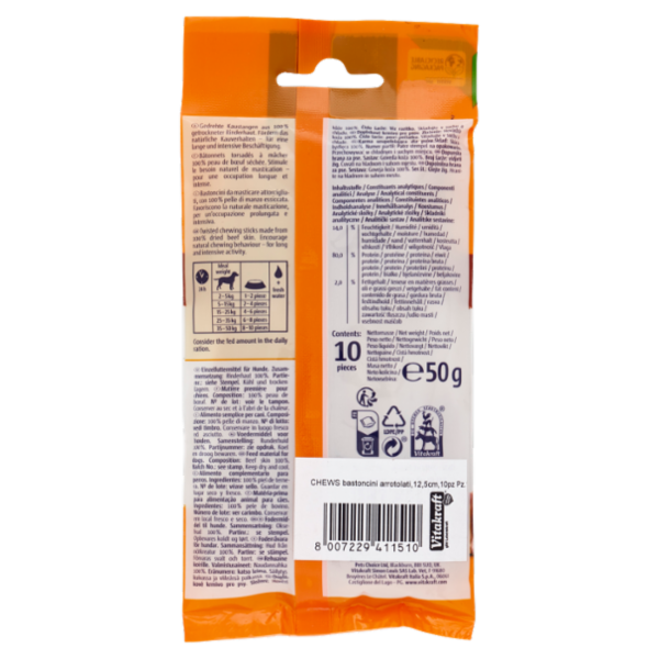 Vitakraft Long Lasting Chews Bastoncini da Masticare Come Passatempo 10 pezzi 50 g