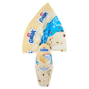 GALAK Uovo Di Pasqua Cioccolato Bianco Cookies & Cream Con Sorpresa e 2 Cioccolatini 240g