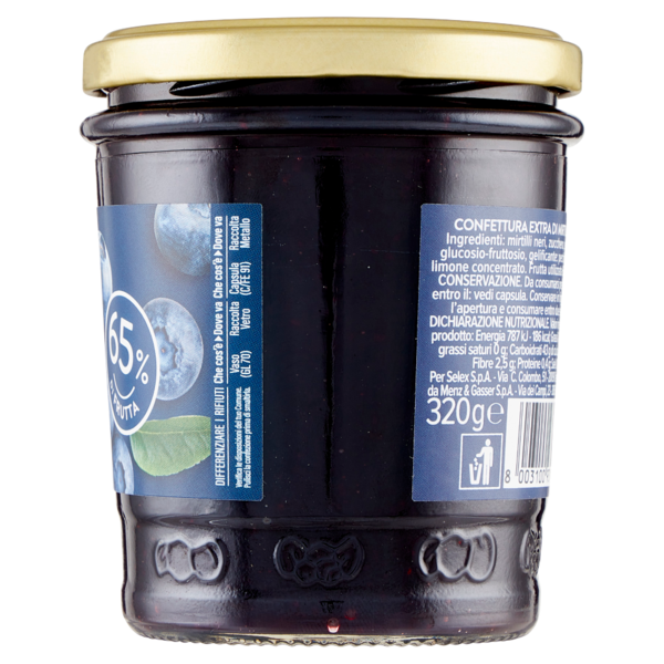 Selex Confettura Extra di Mirtilli Neri 320 g
