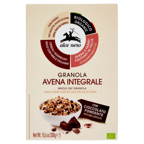 alce nero Granola Avena Integrale con Cioccolato Fondente 300 g
