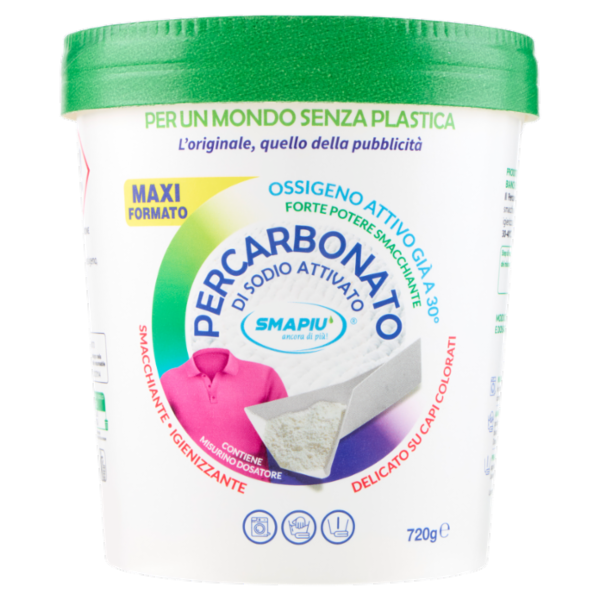 Smapiù Percarbonato di Sodio Attivato Delicato su Capi Colorati 720 g
