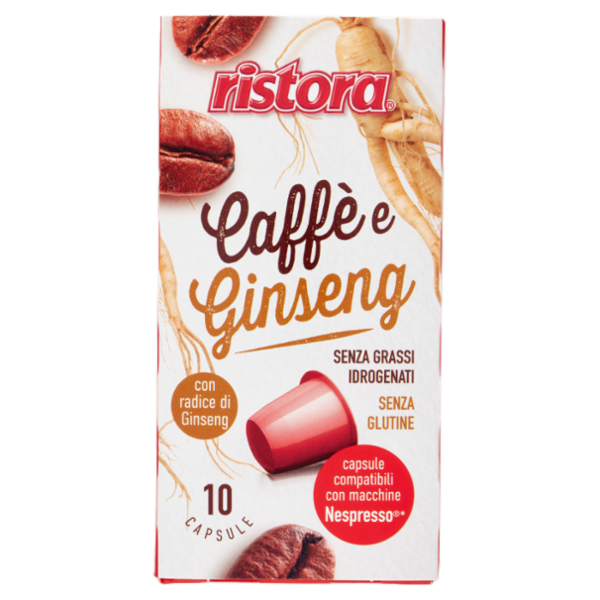 ristora Caffè e Ginseng capsule compatibili con macchine Nespresso* 10 x 7,5 g