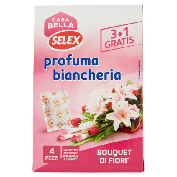 Selex Casa Bella Profuma Biancheria Bouquet di Fiori 4 pezzi