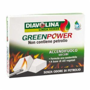 Diavolina Accendifuoco Green Power 48 pezzi