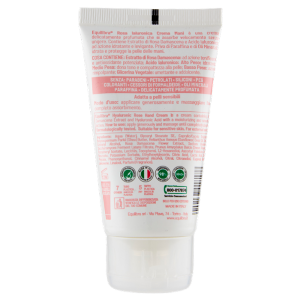 equilibra Rosa Ialuronica Crema Mani Levigante - Protettiva 75 ml