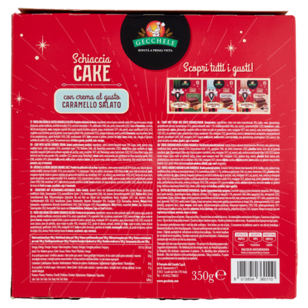 Gecchele Schiaccia Cake con crema al gusto Caramello Salato 350 g
