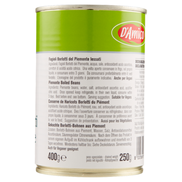 D'Amico Fagioli Borlotti del Piemonte 400 g