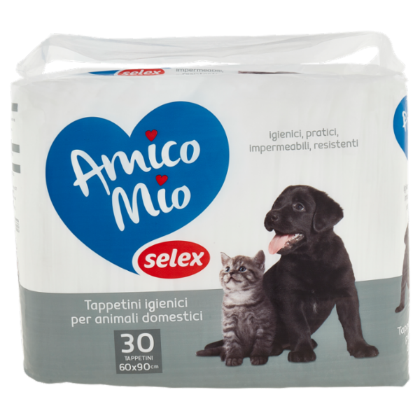 Selex Amico Mio Tappetini Antiodore per Animali 60X90 cm 30 pezzi