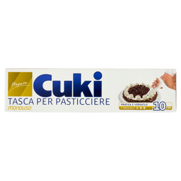 Cuki Prepara Tasca per Pasticciere monouso (10 tasche + 3 beccucci)