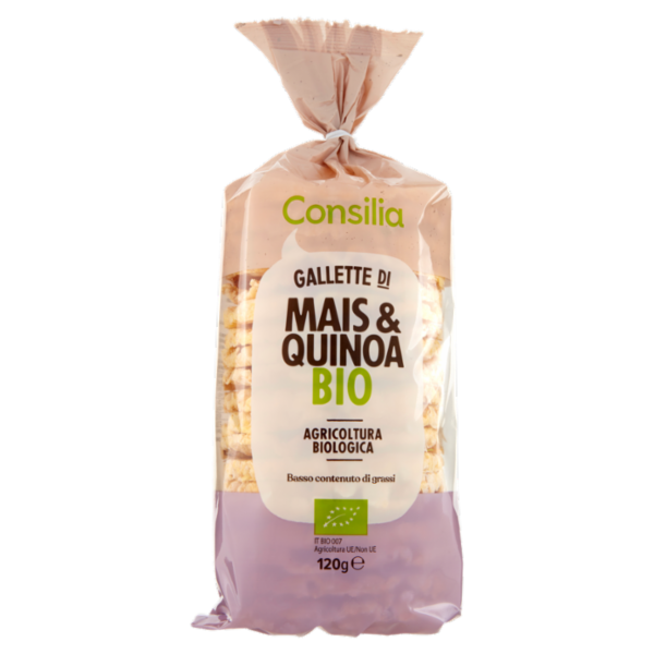 Consilia Gallette di Mais e Quinoa a Basso Contenuto di Grassi Biologiche 120 g