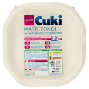 Cuki Presenta Piatti Fondi In Cartoncino Compostabile 15 Pz
