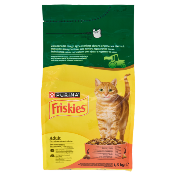 PURINA FRISKIES Adult Manzo e Pollo e con Verdure 1,5kg