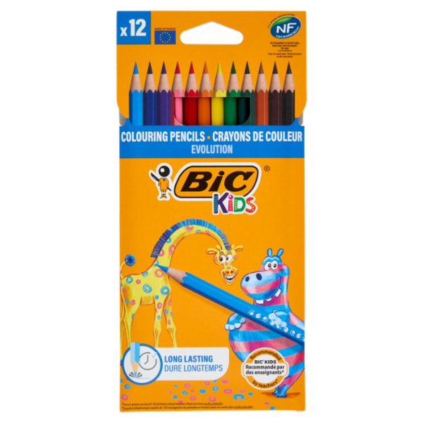 Bic Kids Evolution Matite Per Colorare, Colori Assortiti, 12 pezzi