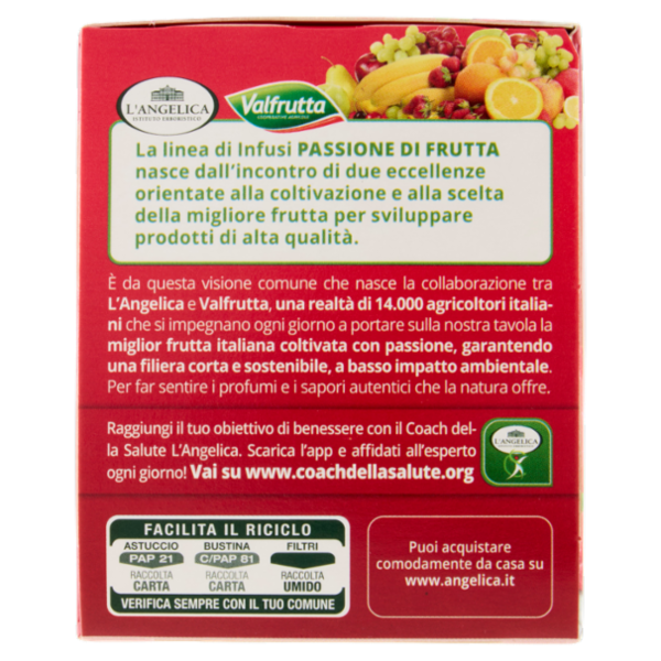 L'Angelica Passione di Frutta Lampone Cocco Karkadè 15 Filtri 28.5 g