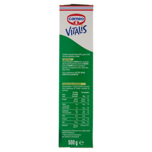 cameo Vitalis classic granola con Uva Sultanina 500 g