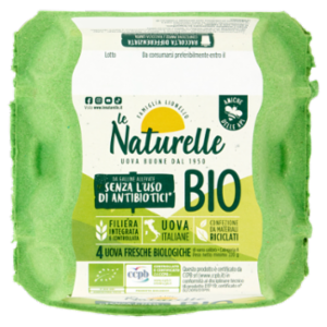 Le Naturelle Bio 4 Uova Fresche Biologiche Da Galline Allevate Senza L'Uso Di Antibiotici* 220 g