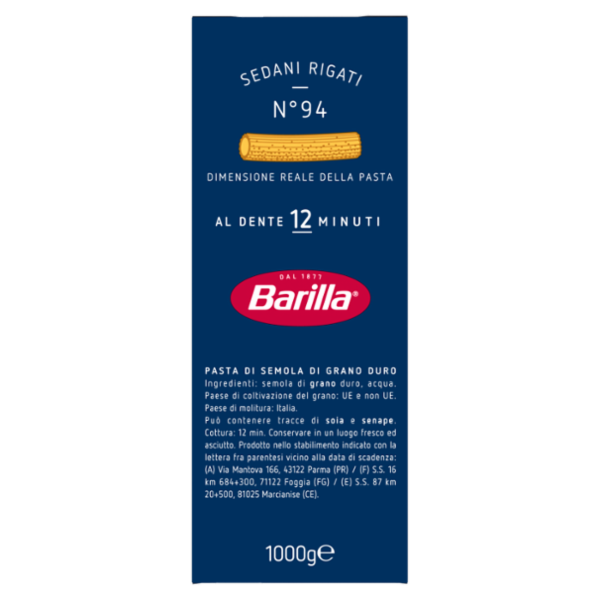 Barilla Pasta Sedani Rigati n.94 1 Kg