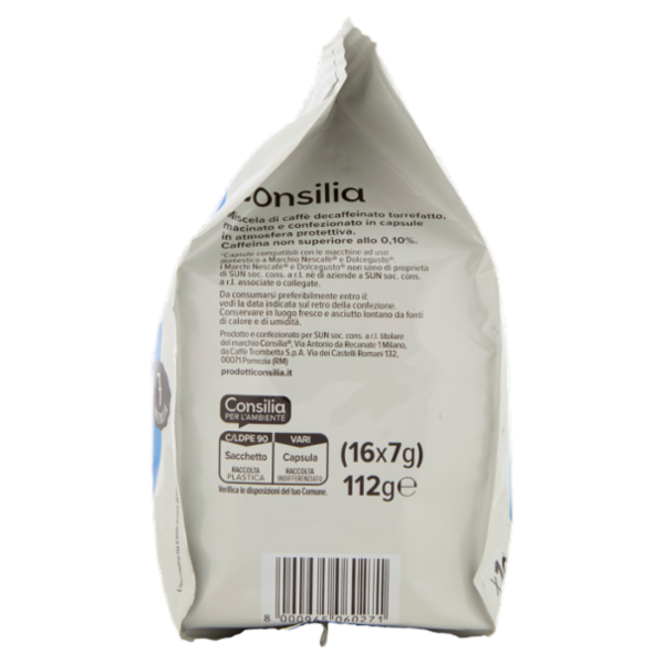 Consilia Caffè in Capsule Espresso Decaffeinato Compatibili Dolce Gusto 16 pezzi