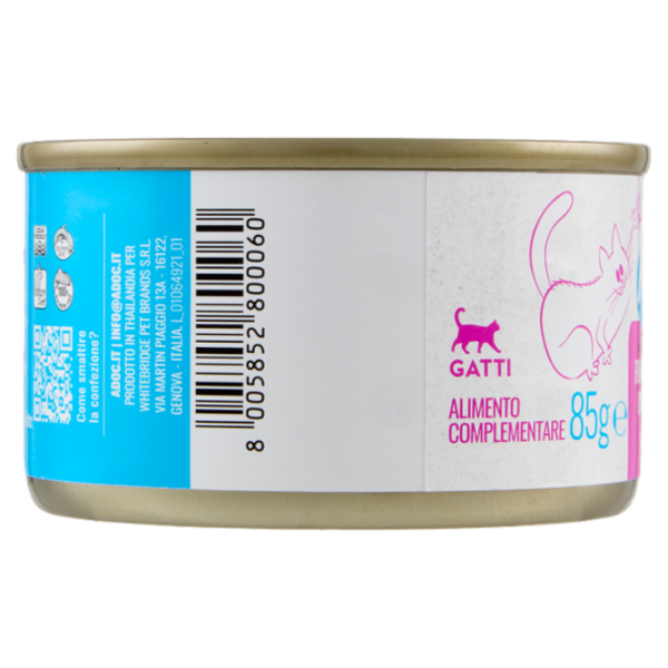 ADoC For Cats Naturally Premium Filetti di Tonnetto con Gamberetti in Gelatina 85 g