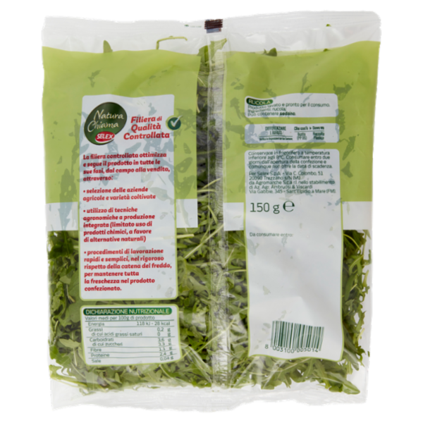 Selex Natura Chiama Rucola Lavata e Pronta per il Consumo 150 g