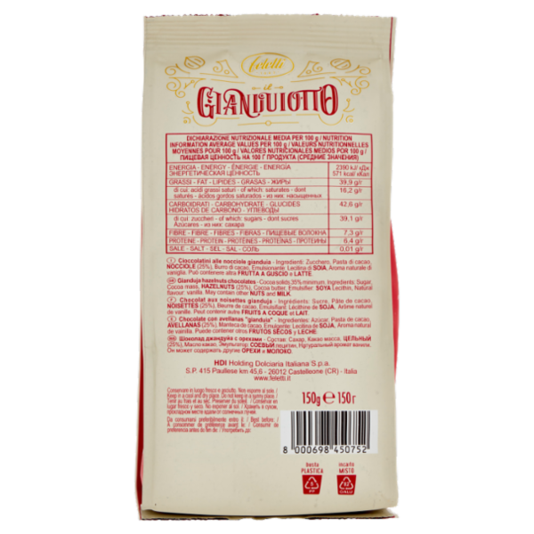feletti I Classici il Gianduiotto Fondente 150 g