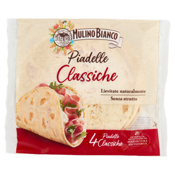 Mulino Bianco Piadelle Classiche Ideale per Piadina 4pz 300g