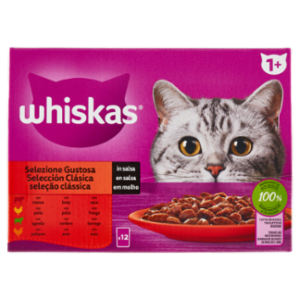 Whiskas Selezione Gustosa In Salsa Con Manzo, Con Pollo, Con Agnello, Con Pollame 12 x 85 g