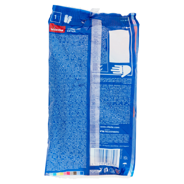 Vileda guanti casalinghi Comfort Extra in lattice, massima protezione e resistenza, taglia S