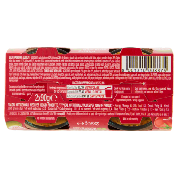 Polli Ragù Vegetale di Olive 2 x 90 g