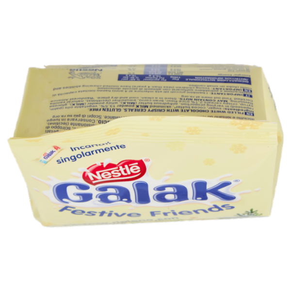 GALAK Festive Friends Personaggi di Cioccolato Bianco e Cereali Sacchetto 147g