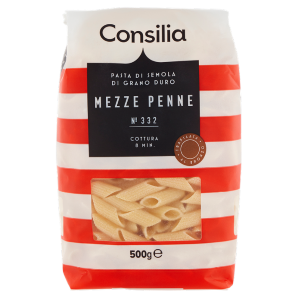 Consilia Pasta di Semola Trafilata al Bronzo Mezze Penne 500 g