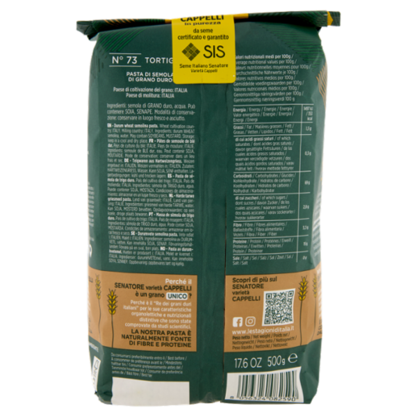 Le Stagioni d'Italia Senatore varietà Cappelli Tortiglioni 500 g
