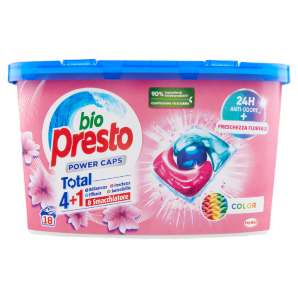 BIO PRESTO Power Caps Color 18 Lavaggi 18 x 12 g