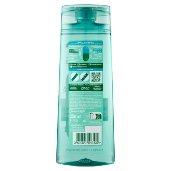 Garnier Fructis Shampoo Aloe Hydra Bomb, shampoo idratante per capelli disidratati, 250 ml