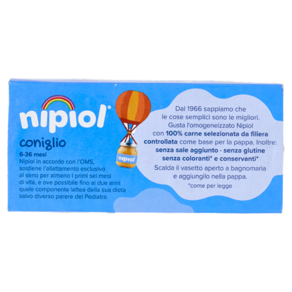 nipiol coniglio omogeneizzato con carne e cereale 2 x 120 g
