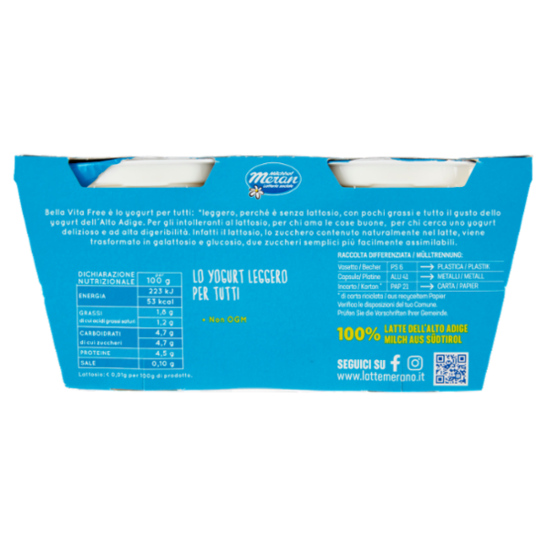 bella vita free Senza Lattosio Bianco 2 x 125 g