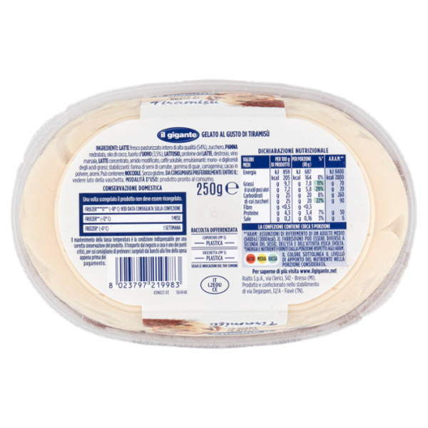 IL GIGANTE Gelato al Gusto di Tiramisù 250 g