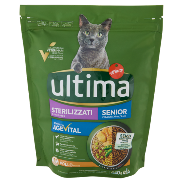 ultima Cat Sterilizzati Senior +10 Anni Agevital con Pollo 440 g