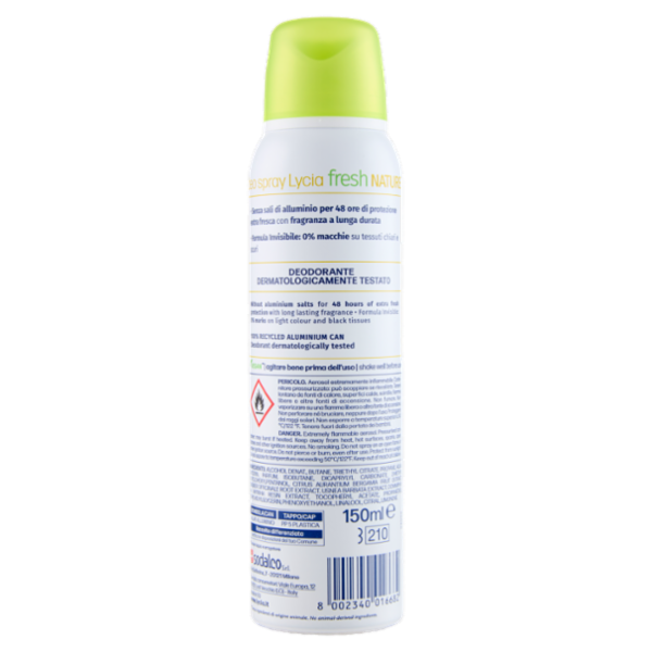 Lycia fresh Nature con Bergamotto e Zenzero deo spray 150 ml