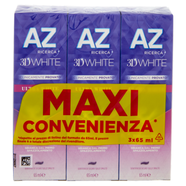 AZ Ricerca Dentifricio 3D White Ultra White 3 x 65 ml