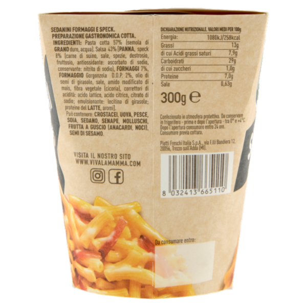 Viva la Mamma & Go Sedanini Speck e Formaggi 300 g