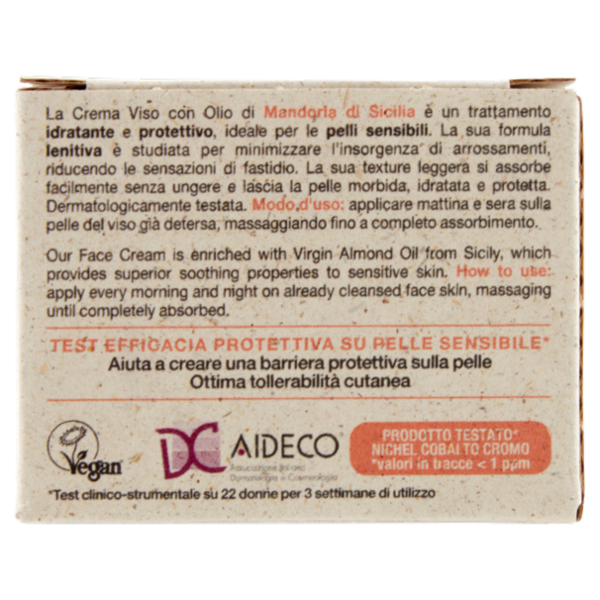Omia Laboratori Ecobio Crema Viso Pelli Sensibili mandorla di Sicilia 50 ml