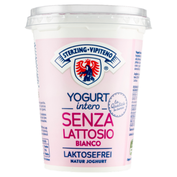 Sterzing Vipiteno Yogurt intero Senza Lattosio Bianco 500 g