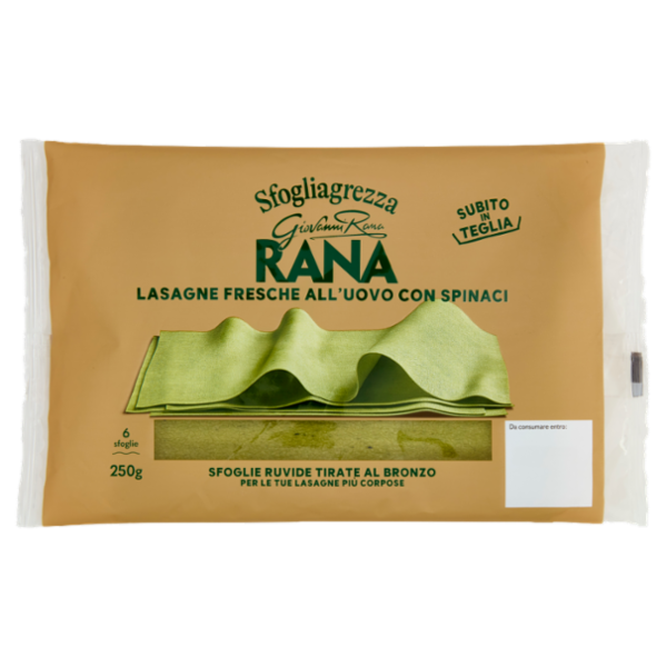 Giovanni Rana Sfogliagrezza Lasagne Fresche all'Uovo con Spinaci 250 g