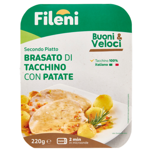 Fileni Buoni & Veloci Secondo Piatto Brasato di Tacchino con Patate 220 g
