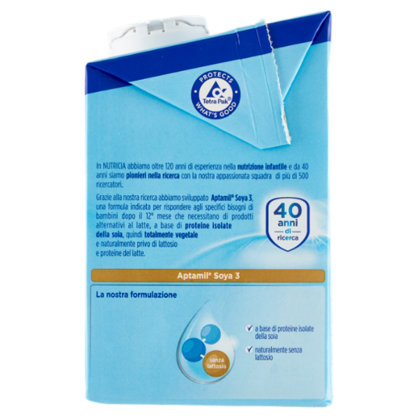 APTAMIL Soya 3 - Latte di Crescita Liquido, dal 12° mese compiuto, Senza Lattosio, 500ml